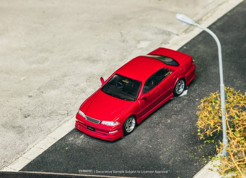Load image into Gallery viewer, Tarmac Works VERTEX Toyota Mark II JZX100 Red Metallic Model Car
