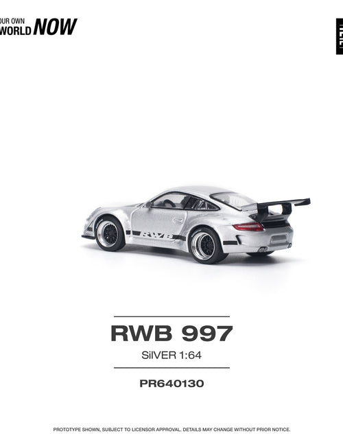 Load image into Gallery viewer, POPRACE 1/64 RWB 997 Silver Diecast Model Car
