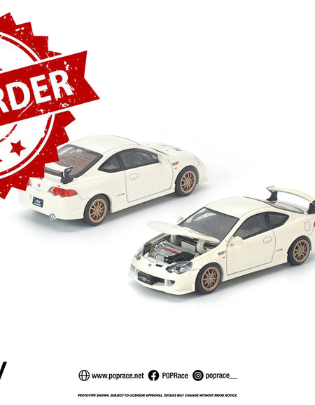 (Pre-order) POP RACE 1/64 HONDA DC5 MUGEN WHITE Diecast Model Car
