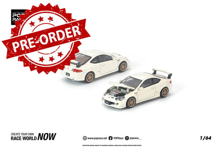 (Pre-order) POP RACE 1/64 HONDA DC5 MUGEN WHITE Diecast Model Car