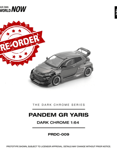 (Pre-order) POP RACE 1/64 PANDEM GR YARIS DARK CHROME Diecast Model Car PRDC-009