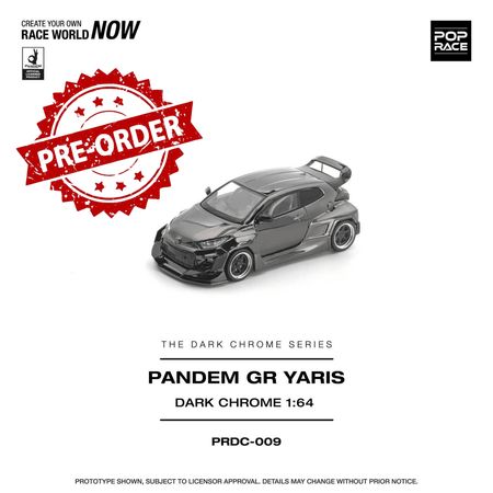 (Pre-order) POP RACE 1/64 PANDEM GR YARIS DARK CHROME Diecast Model Car PRDC-009