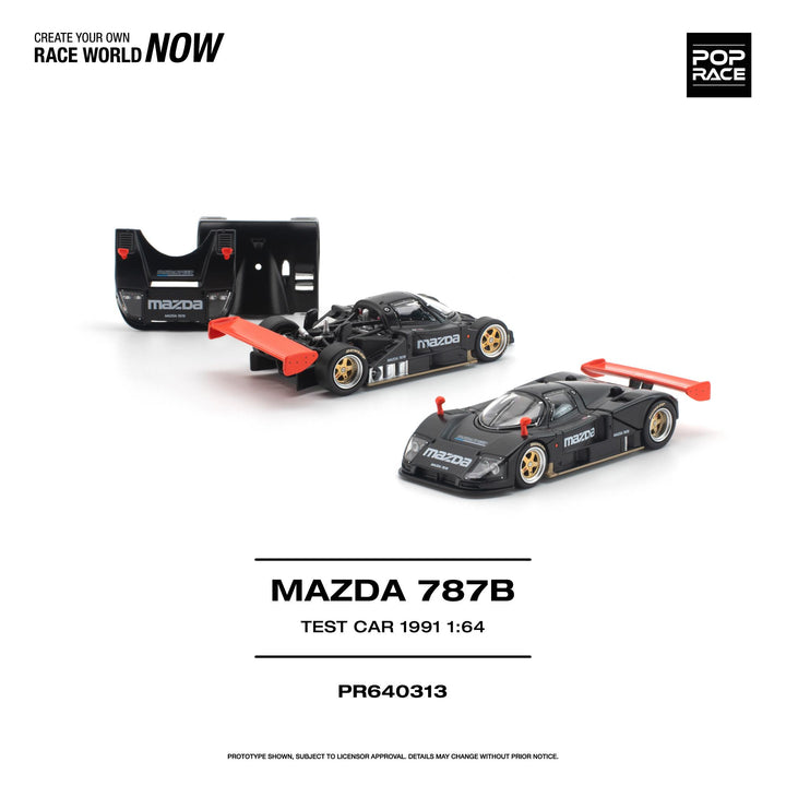(Pre-order) POP RACE 1/64 MAZDA 787B 1991 TEST CAR Diecast Model Car #PR640313