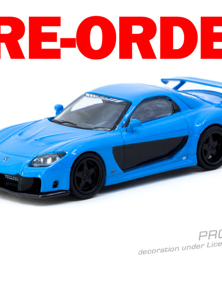 (Pre-order) Tarmac Works 1/64 Mazda RX-7 VeilSide Fortune7 Blue Model Car