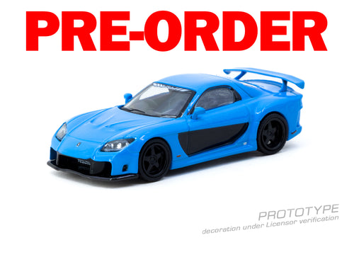 Load image into Gallery viewer, (Pre-order) Tarmac Works 1/64 Mazda RX-7 VeilSide Fortune7 Blue Model Car
