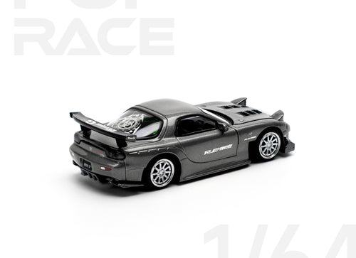 Load image into Gallery viewer, POPRACE 1/64 MAZDA RX7 RE-AMEMIYA - GUN METAL Model Car

