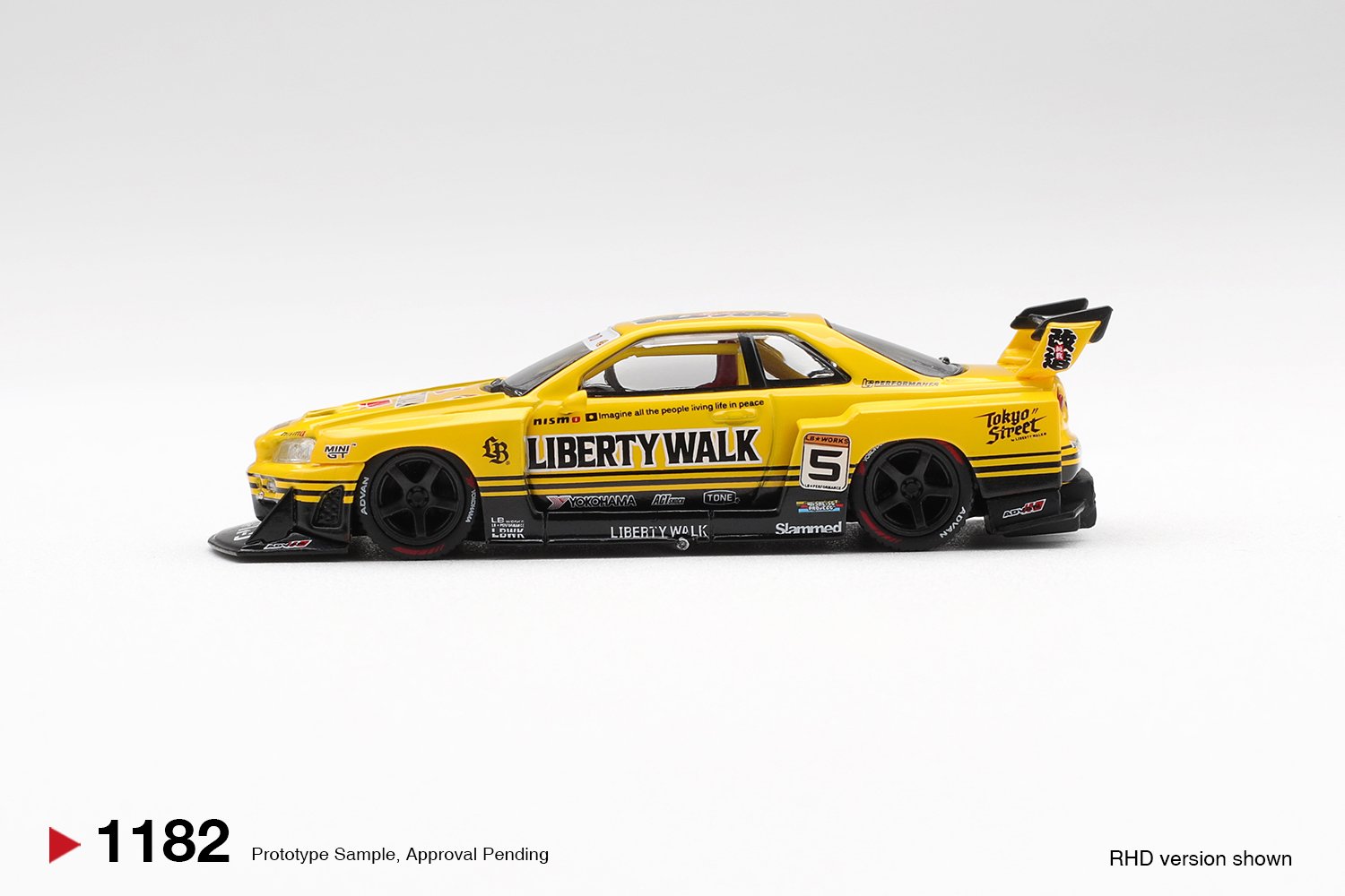 (Pre-order) MINI GT #1182 Nissan LB-ER34 Super Silhouette SKYLINE Sport Yellow
