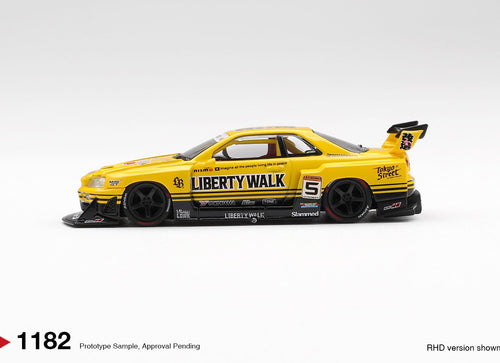 Load image into Gallery viewer, (Pre-order) MINI GT #1182 Nissan LB-ER34 Super Silhouette SKYLINE Sport Yellow
