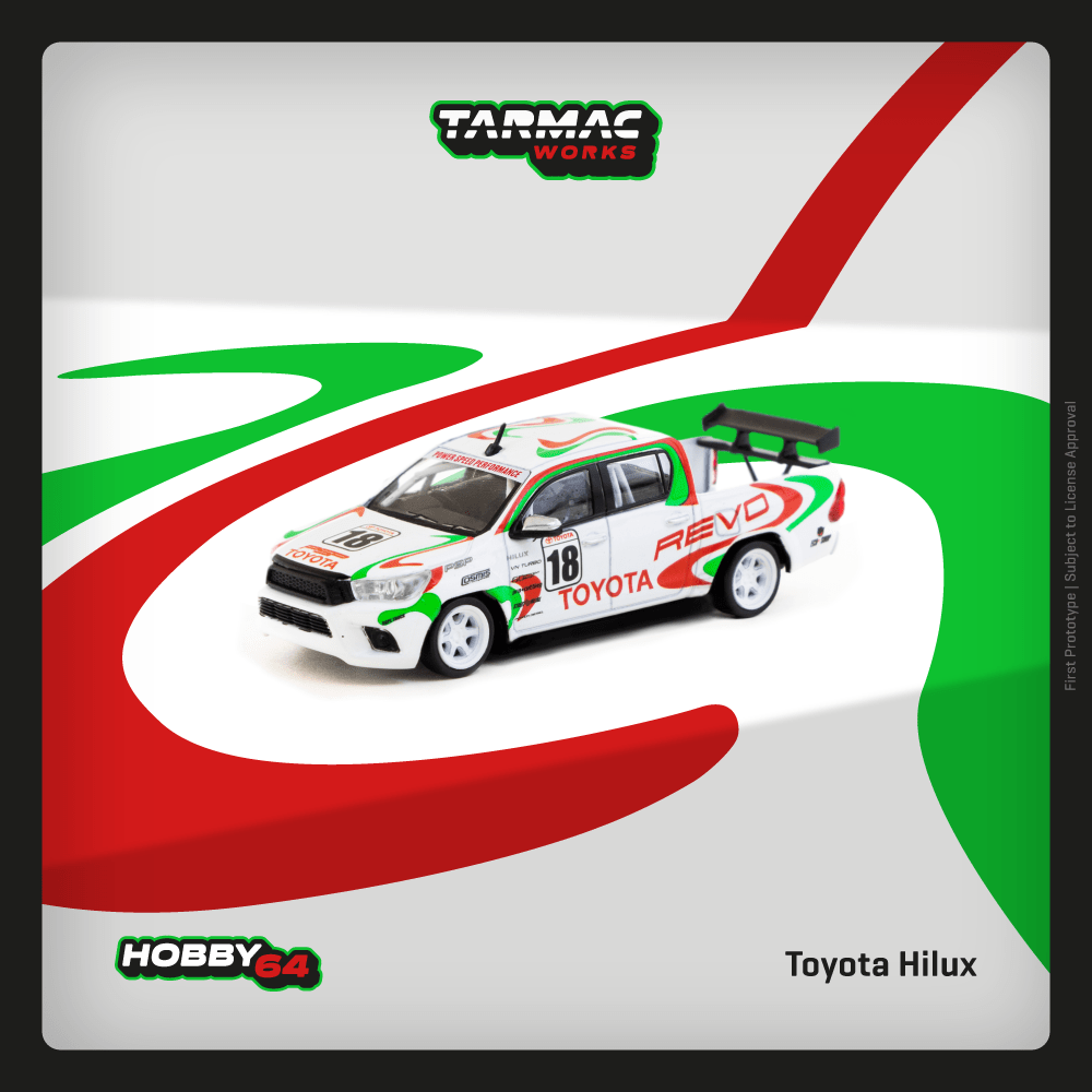 Tarmac Works 1/64 Toyota Hilux White Diecast Model Car