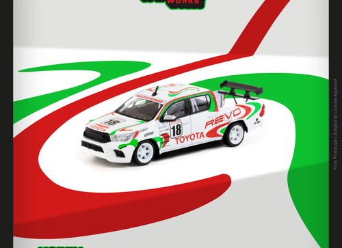 Load image into Gallery viewer, Tarmac Works 1/64 Toyota Hilux White Diecast Model Car
