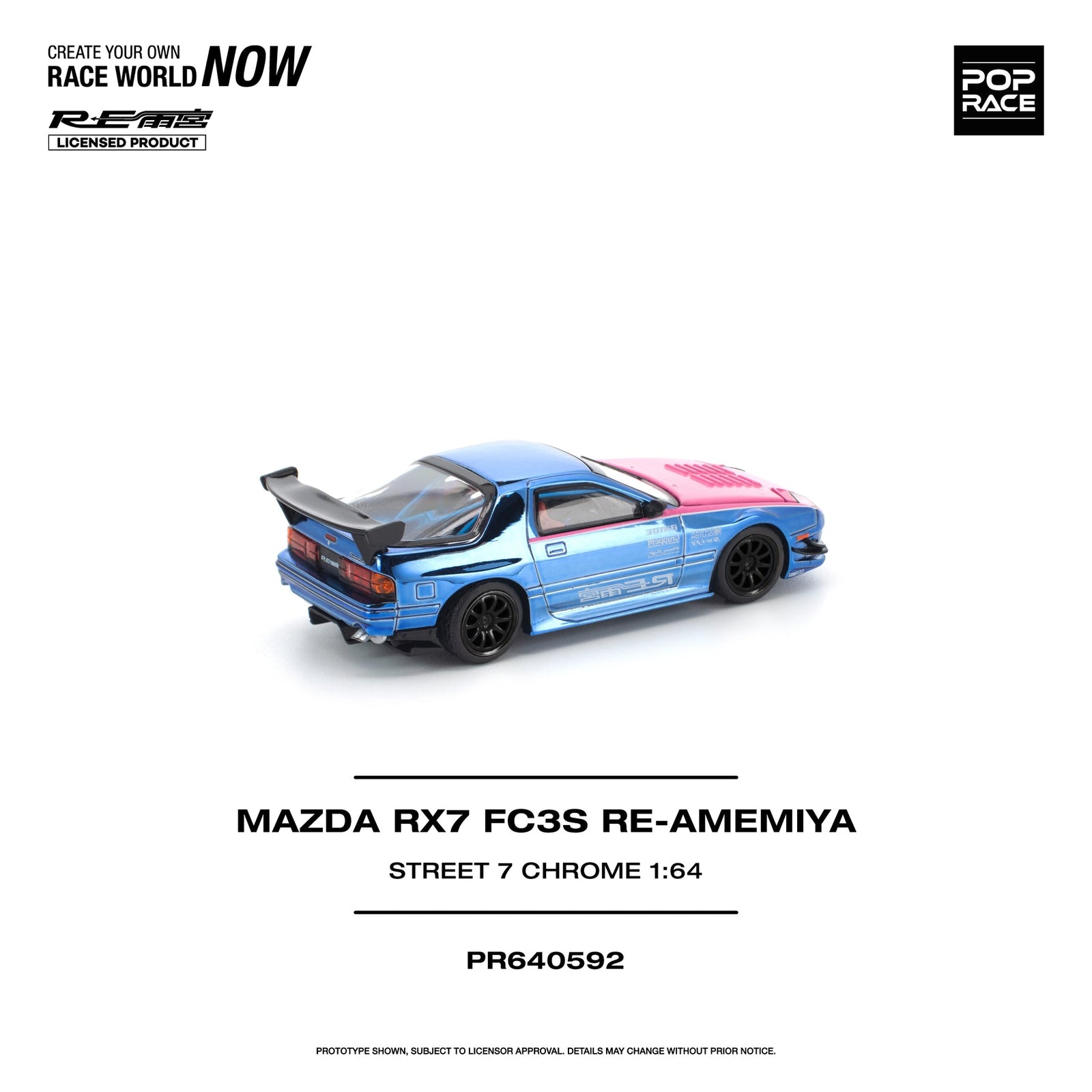 (Pre-order) POPRACE 1/64 - MAZDA RX7 (FC3S) RE-AMEMIYA STREET Diecast Model Car