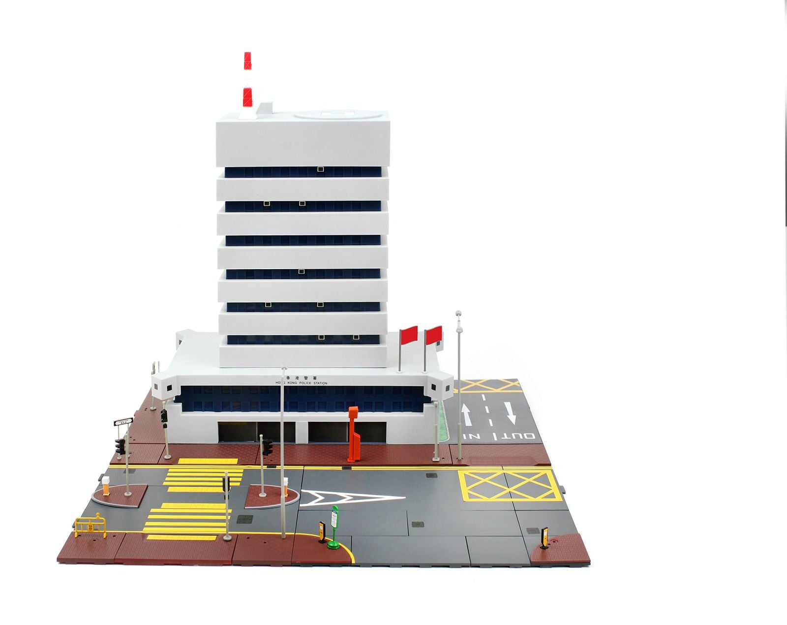 TINY Hong Kong City  1:64 Bd2 Police Station Building Set Street Diorama Model