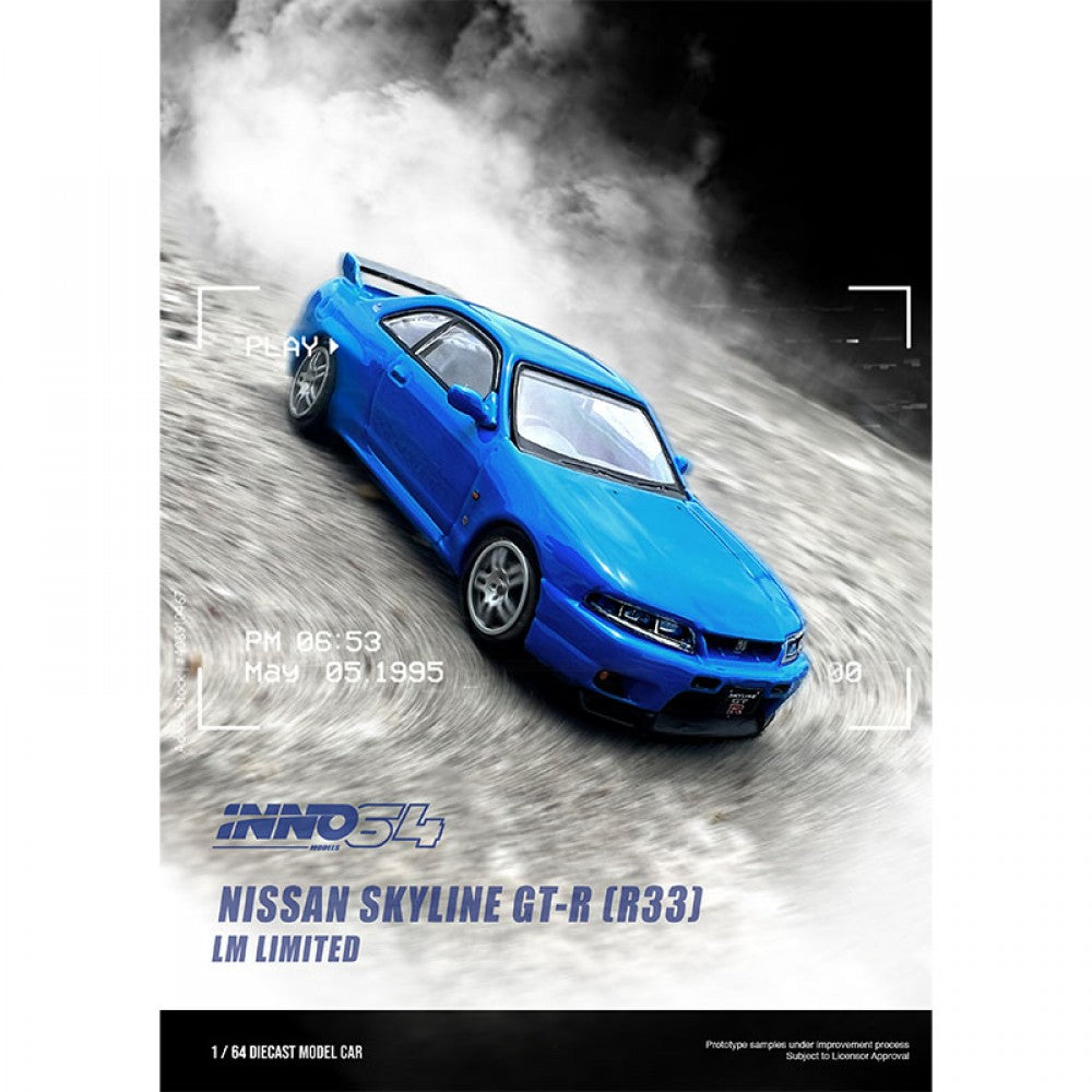 INNO64 1/64 NISSAN SKYLINE GT-R R33 LM LIMITED DIECAST SCALE MODEL CAR