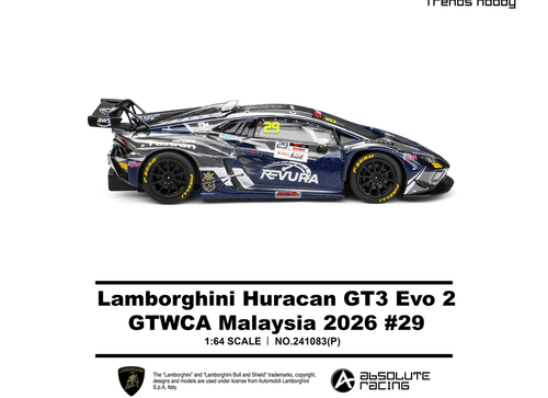 Load image into Gallery viewer, (Pre-order) Trends Hobby Lamborghini Huracan GT3 EVO2 GTWCA Malaysia 2026 #29
