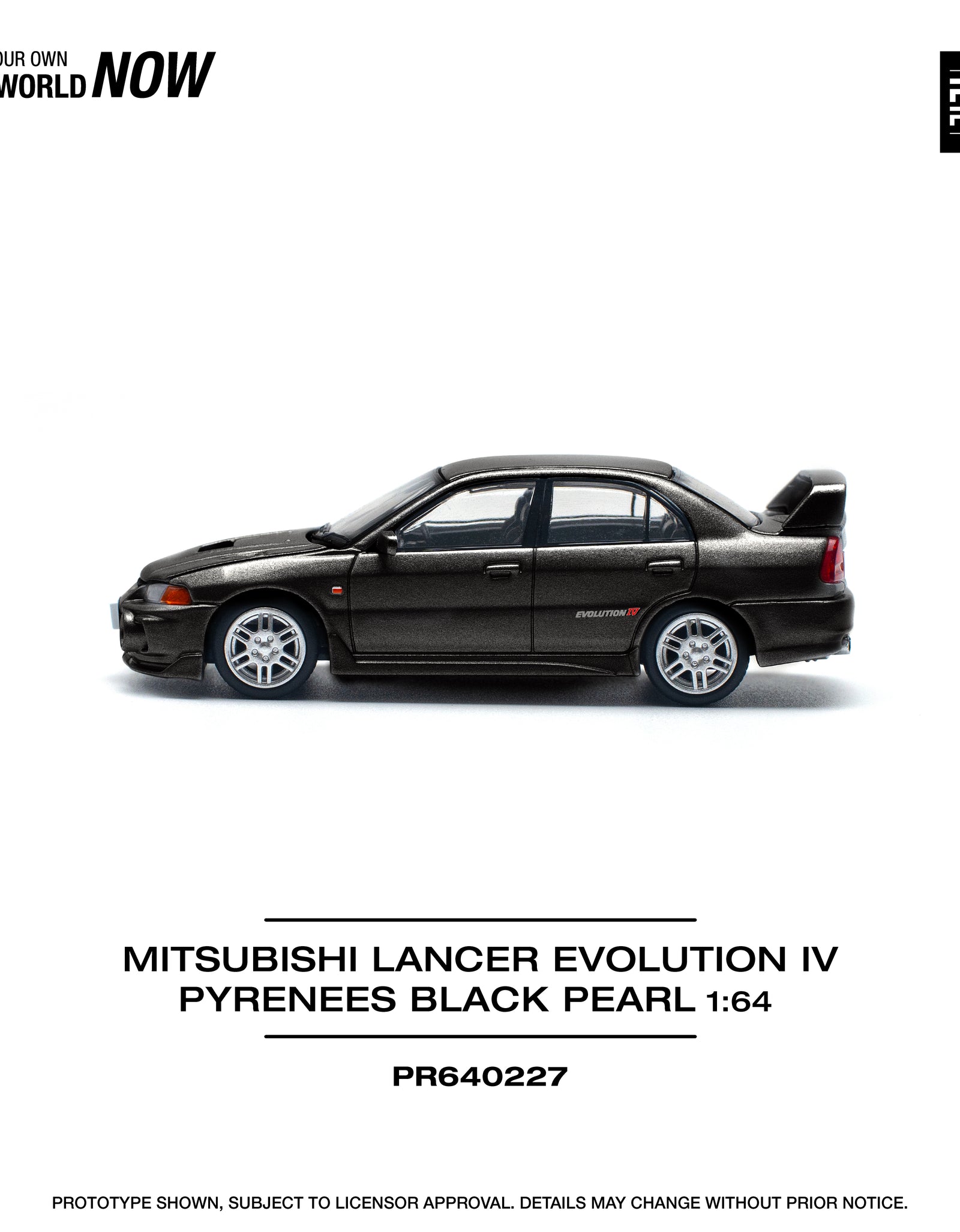 POPRACE 1/64 MITSUBISHI LANCER EVOLUTION IV PYRENEES BLACK PEARL