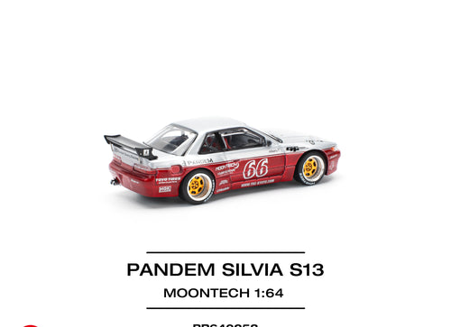 Load image into Gallery viewer, POP RACE 1/64 pandem silvia s13 - moontech red (new tooling) pr640258
