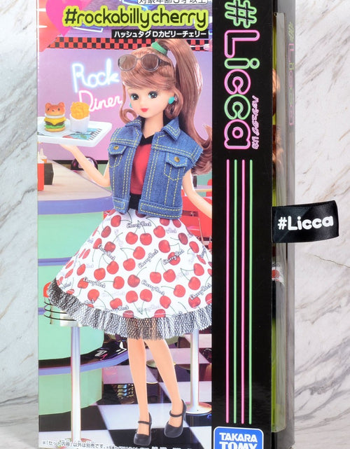 Load image into Gallery viewer, Takara Tomy Licca Chan Doll Set - Rockabilly Cherry Dress Set
