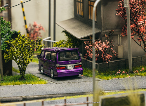 Load image into Gallery viewer, Tarmac Works Diecast Car 1/64 Toyota Hiace Wagon Custom Purple

