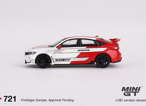 Load image into Gallery viewer, Mini GT #721 1/64 Honda Civic Type R #2 2023 Pace Car White Model
