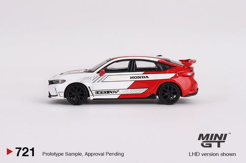 Load image into Gallery viewer, Mini GT #721 1/64 Honda Civic Type R #2 2023 Pace Car White Model
