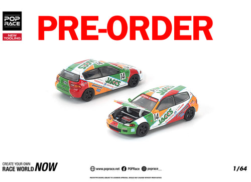 Load image into Gallery viewer, (Pre-order) POP RACE 1/64 HONDA CIVIC (EG6) JACCS Diecast Model Car #PR640465
