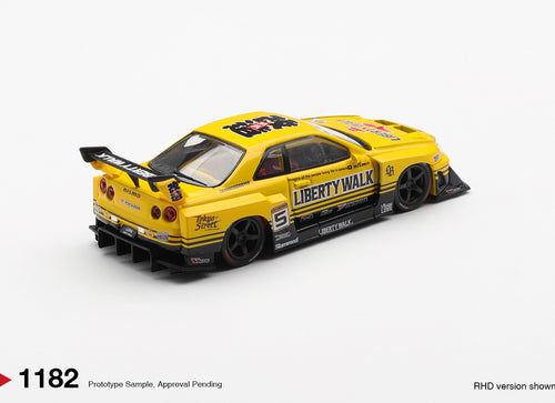Load image into Gallery viewer, (Pre-order) MINI GT #1182 Nissan LB-ER34 Super Silhouette SKYLINE Sport Yellow
