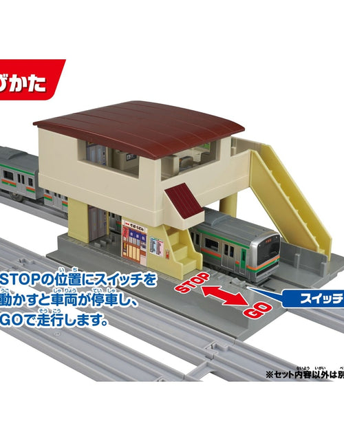 Load image into Gallery viewer, Takara Tomy Plarail Train Accessory Overhead Station &amp; Bridge Over Railway Kit
