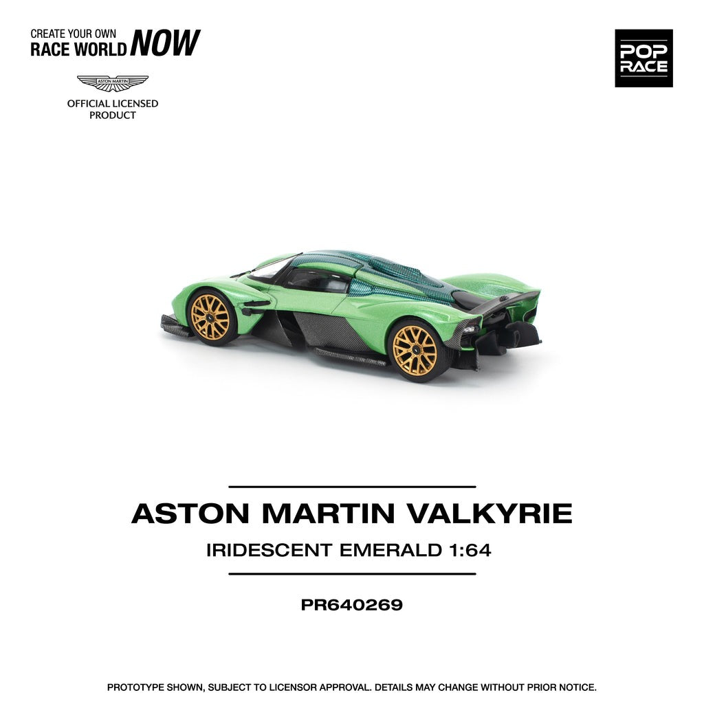 (Pre-order) POPRACE 1/64 ASTON MARTIN VALKYRIE IRIDESCENT EMERALD Model Car