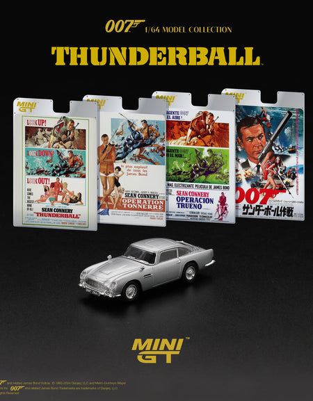 Mini GT #901 1/64 007 Aston Martin DB5 Thunderball with Poster Cards