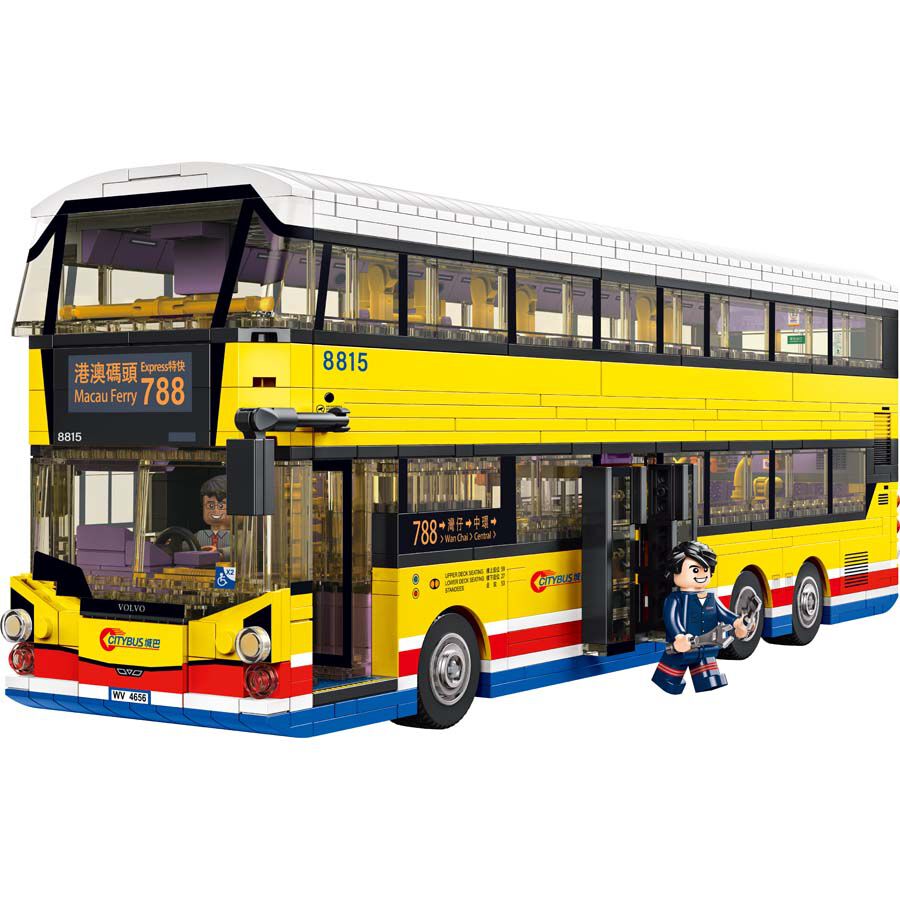 Royal Toys Building Blocks City Story Bricks RT39 : Hong Kong Citybus Volvo B8L
