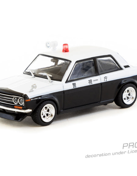 Tarmac Works 1/64 Datsun 510  Police Car Diecast Model Car