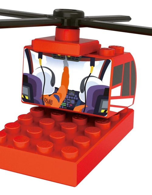 Load image into Gallery viewer, Takara Tomy Tomica Plarail Blocks Fire Helicopter set
