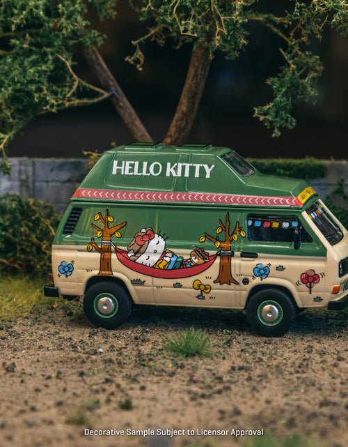 Load image into Gallery viewer, Tarmac Works 1/64 Volkswagen T3 Van Hello Kitty Camping Model Car
