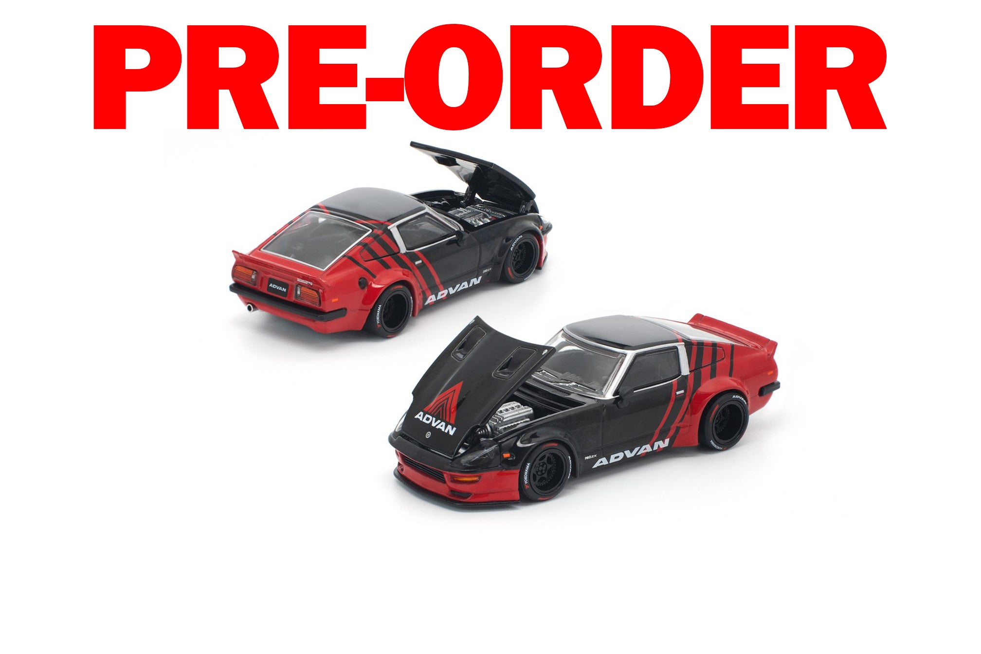 (Pre-order) POPRACE 1/64 PANDEM 280ZX ADVAN Diecast Model Car