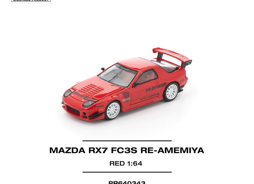 Load image into Gallery viewer, (Pre-order) POPRACE 1/64 MAZDA RX7 FC3S RE-AMEMIYA RED Diecast Model Car
