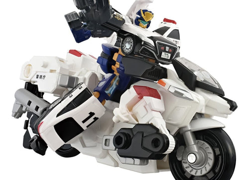 Load image into Gallery viewer, Takara Tomy Tomica Jobraver Rising Police Braver Deka Ride Armor Police Bike Set

