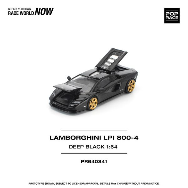 (Pre-order) POPRACE 1/64 LAMBORGHINI COUNTACH LPI 800-4 DEEP BLACK Model Car