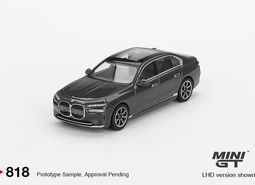 Load image into Gallery viewer, Mini GT #818 BMW i7 xDrive60 Dravit Grey LHD Diecast Model Car
