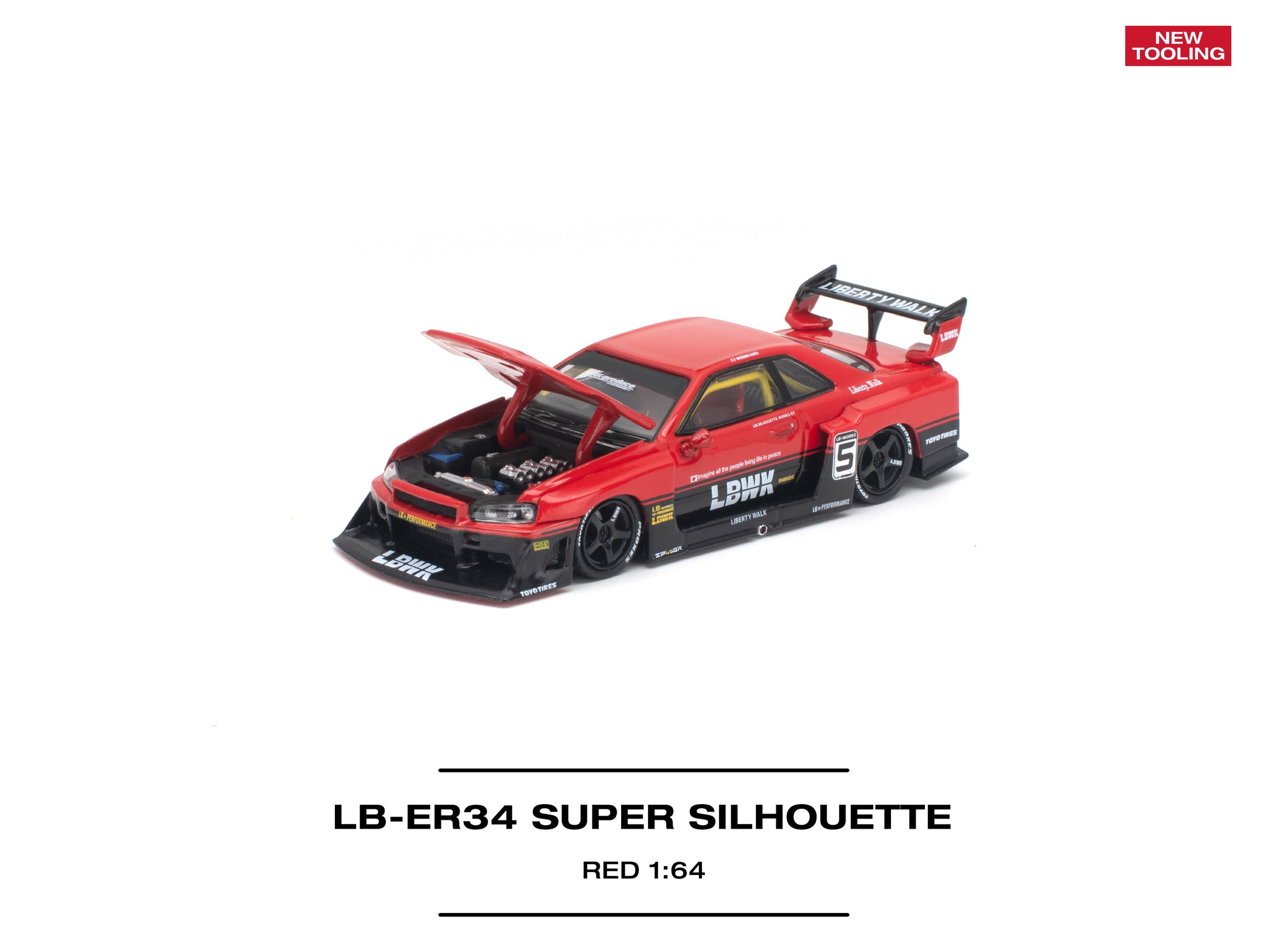 (Pre-order) POP RACE LB-ER34 Super Silhoutte Red Opening Front Model #PR640594