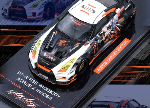 Load image into Gallery viewer, INNO64 1/64 GT-R R35 WIDEBODY AORUS X INNO64 Limited Edition
