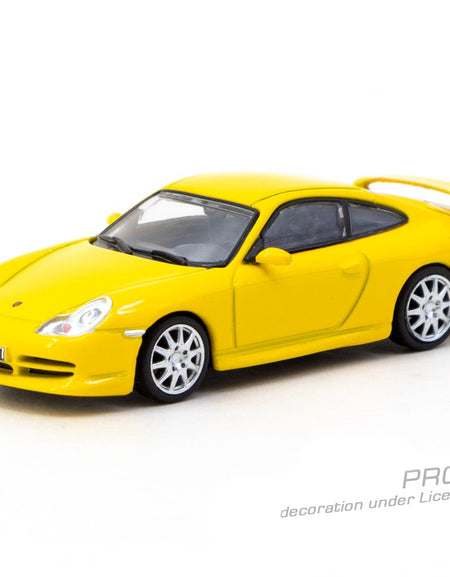 Tarmac Works 1:64 Porsche 911 GT3 (type 996) Yellow Model Car