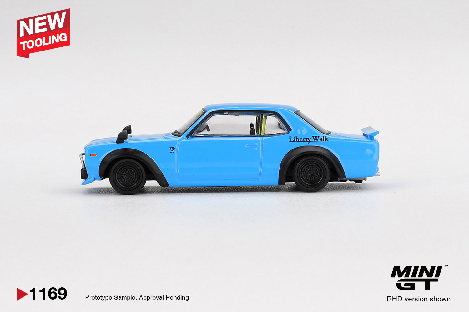(Pre-order) MINI GT #1169 Nissan LB Works HAKOSUKA Baby Blue Diecast Model Car