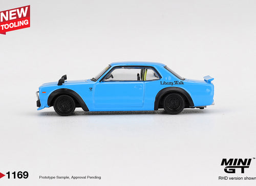 Load image into Gallery viewer, (Pre-order) MINI GT #1169 Nissan LB Works HAKOSUKA Baby Blue Diecast Model Car
