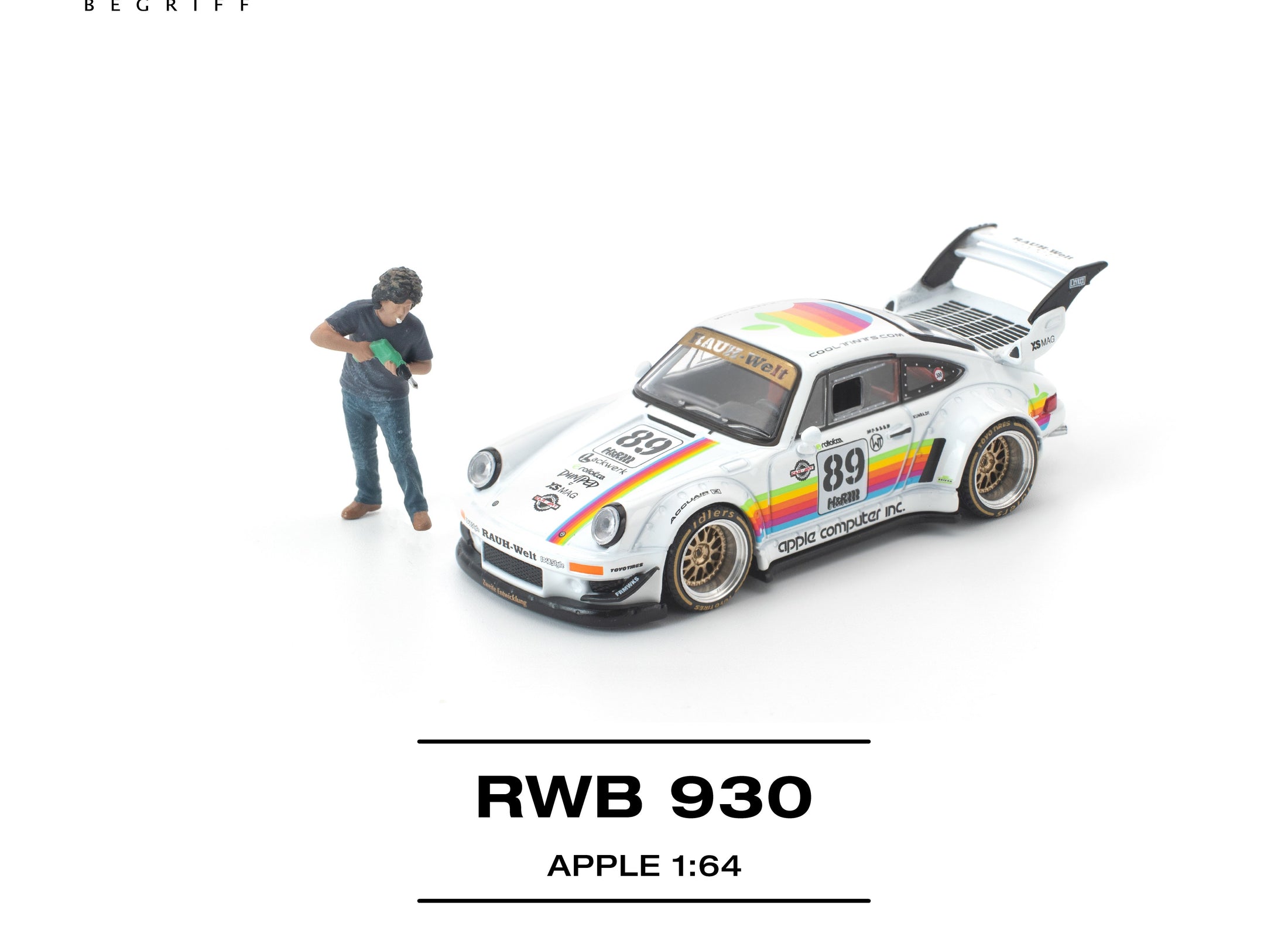 (Pre-order) POP RACE 1/64 RWB 930 APPLE WITH FIGURE Diecast Model Car