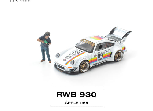 Load image into Gallery viewer, (Pre-order) POP RACE 1/64 RWB 930 APPLE WITH FIGURE Diecast Model Car
