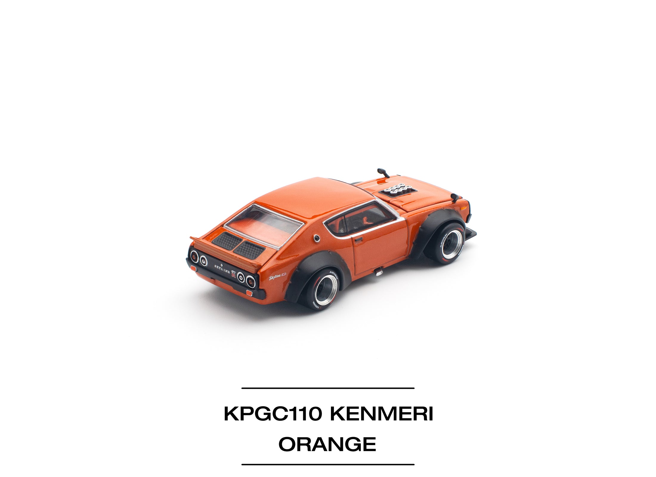 POPRACE 1/64 SKYLINE GT-R V8 DRIFT (KENMERI) ORANGE Model Car