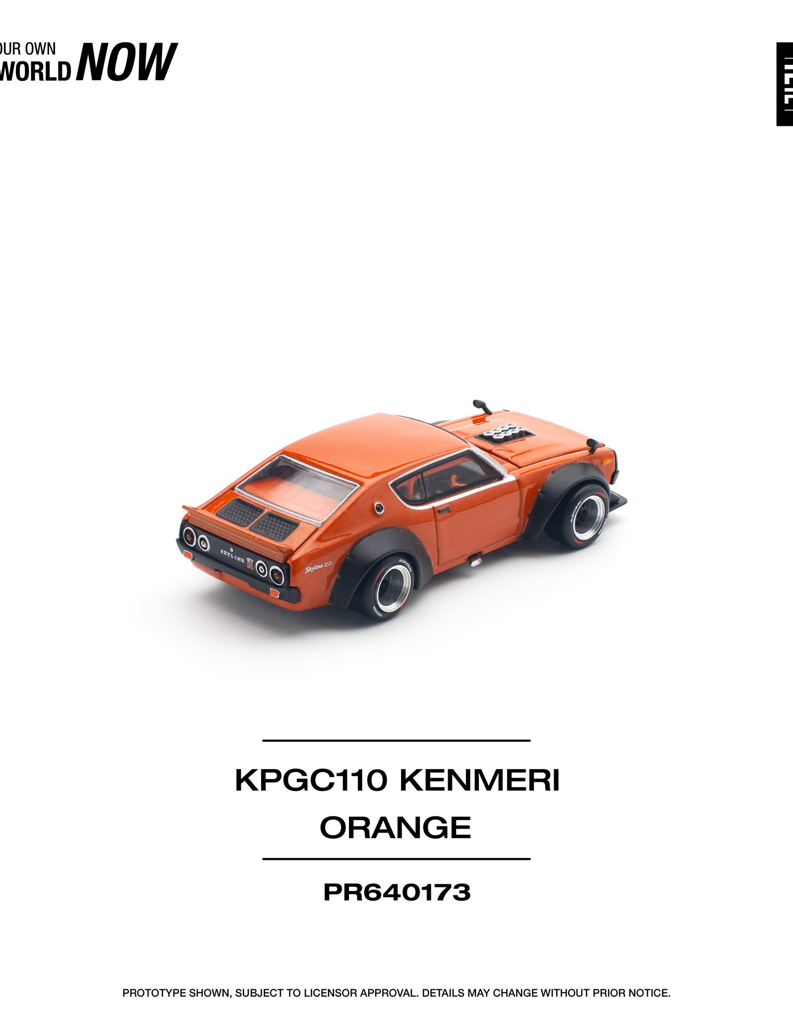 POPRACE 1/64 SKYLINE GT-R V8 DRIFT (KENMERI) ORANGE Model Car