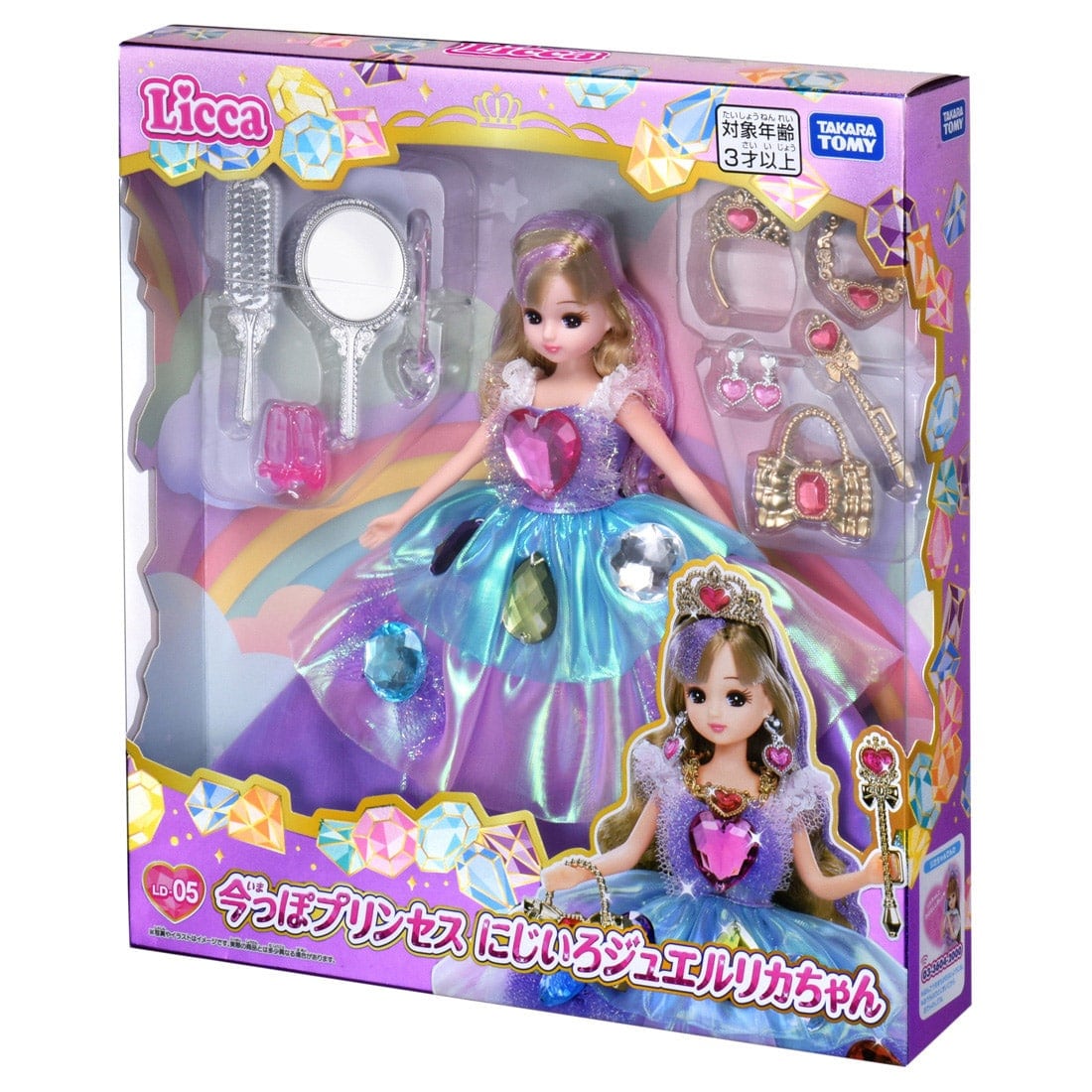 Takara Tomy Licca Doll LD-05 Rainbow Jewelry Princess Nijiiro Jewel Licca
