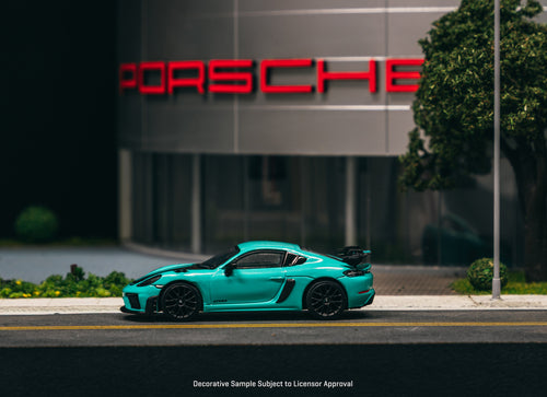 Load image into Gallery viewer, (Pre-order) Tarmac Works 1/64 Porsche Cayman GT4RS Mint Green Model Car
