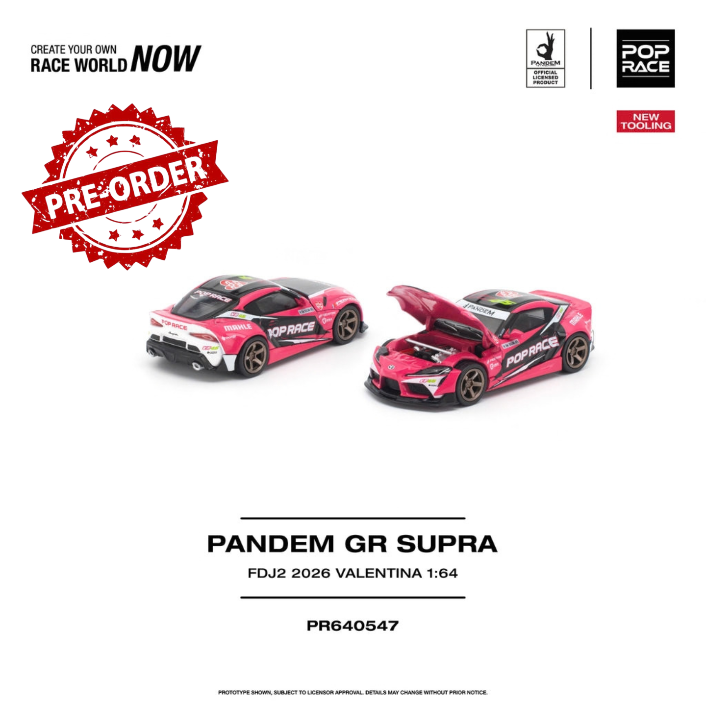 (Pre-order) POPRACE 1/64 - PANDEM GR SUPRA FDJ2 VALENTINA PIAZ Diecast Model Car